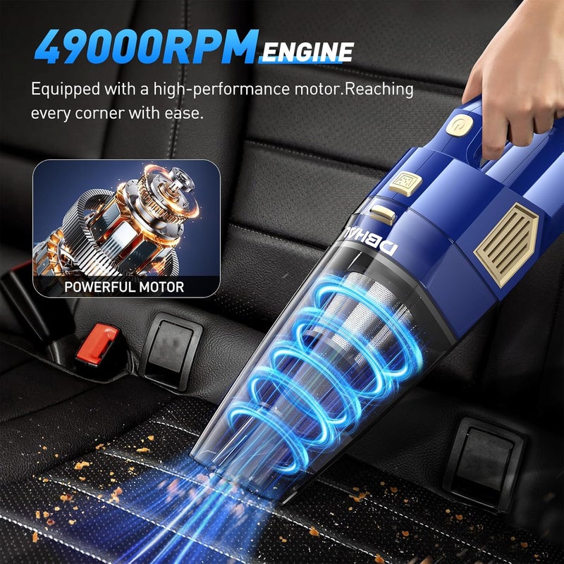DBHAL Handheld Vacuum Cordless, 15000PA Powerful Suction Car Vacuum Cleaner Lightweight with Multi Accessories, Hand held Vacuum Cleaner Dust Busters Cordless Rechargeable for Car Home - Image 4